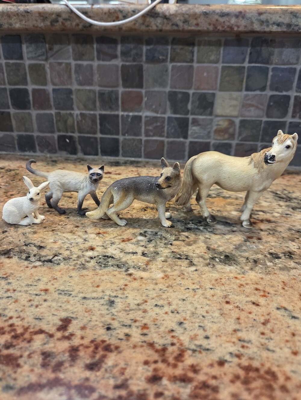 Mixed Lot Animal Figures  Schleich Lot of 4 Pets Dog, Horse, Rabbit, and Cat